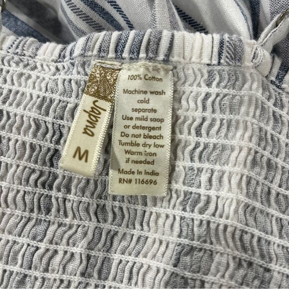 Japan Striped White and Blue Button-Down midi Dress size medium - Picture 8 of 11